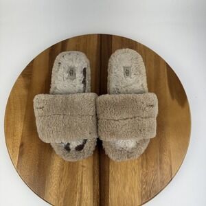 Womens Ugg Cozette Shearling Tan Comfort Casual Platform Slide Slippers Size 7